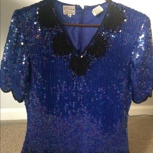 Stenay Royal Blue sequined top